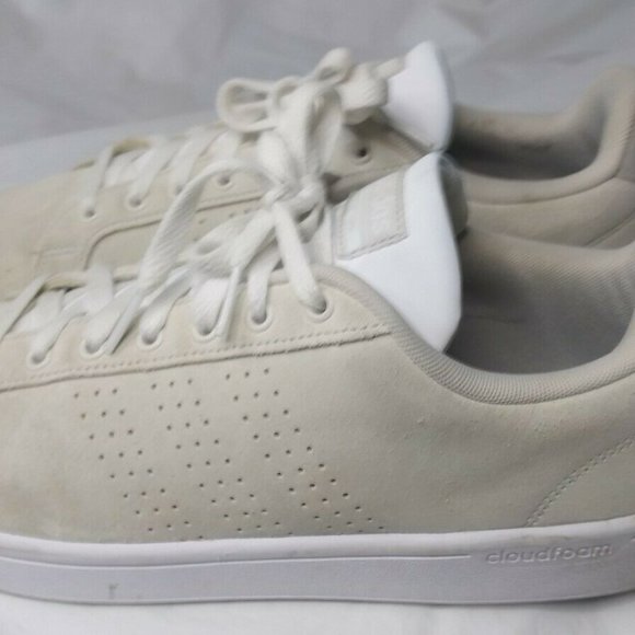Adidas Beige Suede Sneaker Cloudfoam Advantage DA9672~Mens 11.5 - Picture 6 of 11
